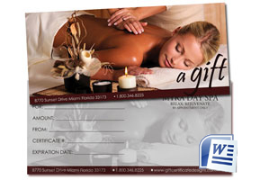 Massage Gift Certificate Templates